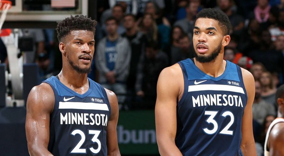 Karl-Anthony Towns and Jimmy Butler Minnesota Timberwolves
