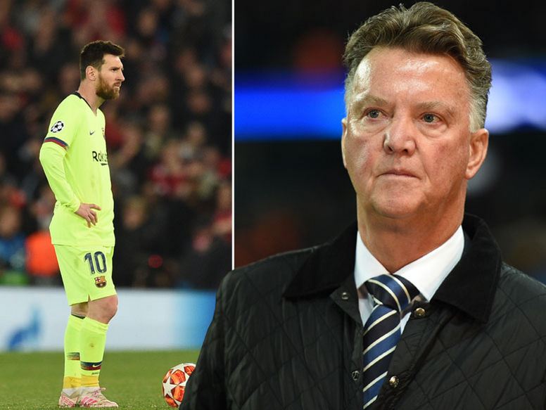 Louis van Gaal and Lionel Messi